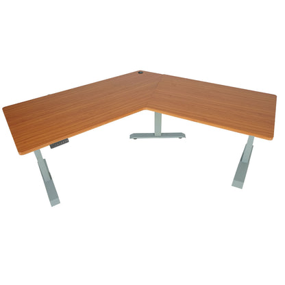 Bureau MCW-D40, computerbureau, 120° elektrisch in hoogte verstelbaar ~ naturel, grijs