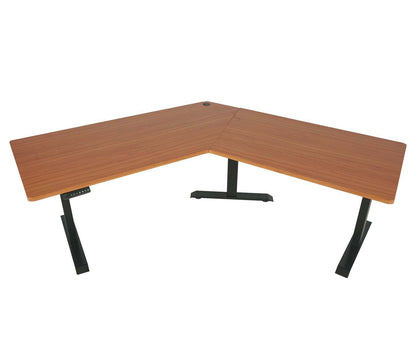 Bureau MCW-D40, computerbureau, 120° elektrisch in hoogte verstelbaar ~ naturel, zwart
