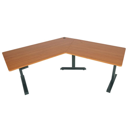 Bureau MCW-D40, computerbureau, 120° elektrisch in hoogte verstelbaar ~ naturel, antracietgrijs