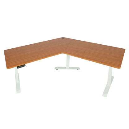 Bureau MCW-D40, computerbureau, 120° elektrisch in hoogte verstelbaar ~ naturel, wit