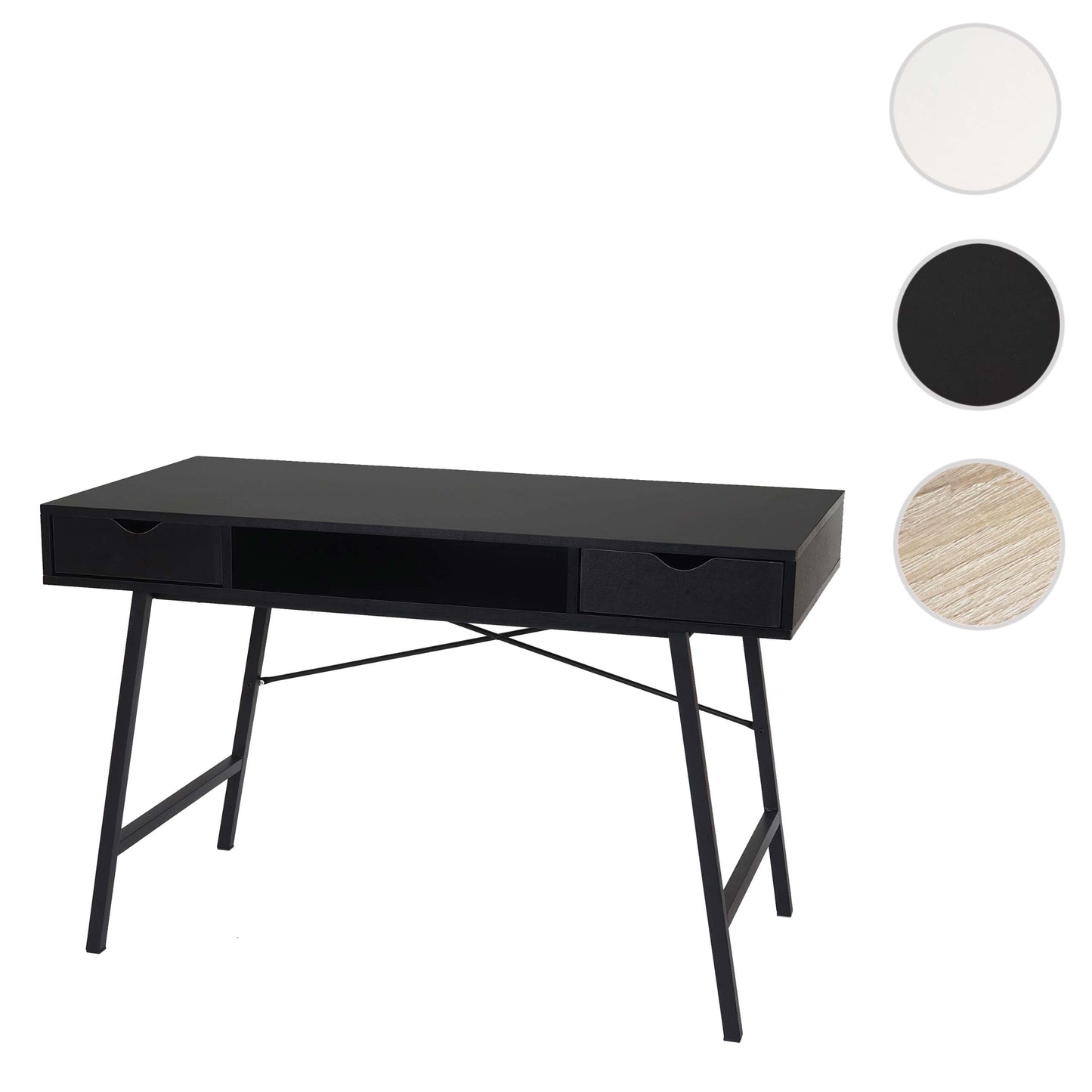 Bureau MCW-E92, bureau computerbureau, 3D structuur 120x60xcm ~ zwart
