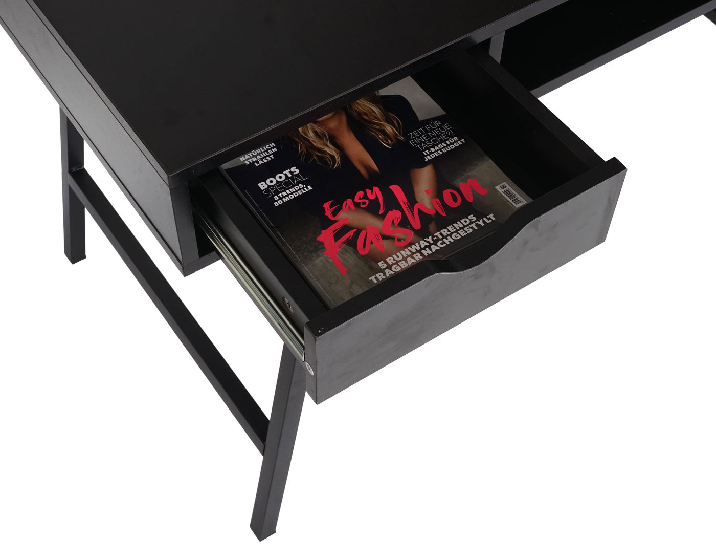 Bureau MCW-E92, bureau computerbureau, 3D structuur 120x60xcm ~ zwart