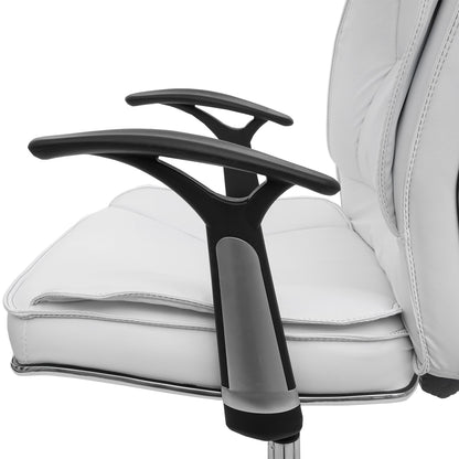 Bureaustoel MCW-F14, bureaustoel directiedraaistoel, 150kg belastbaar kunstleer ~ wit