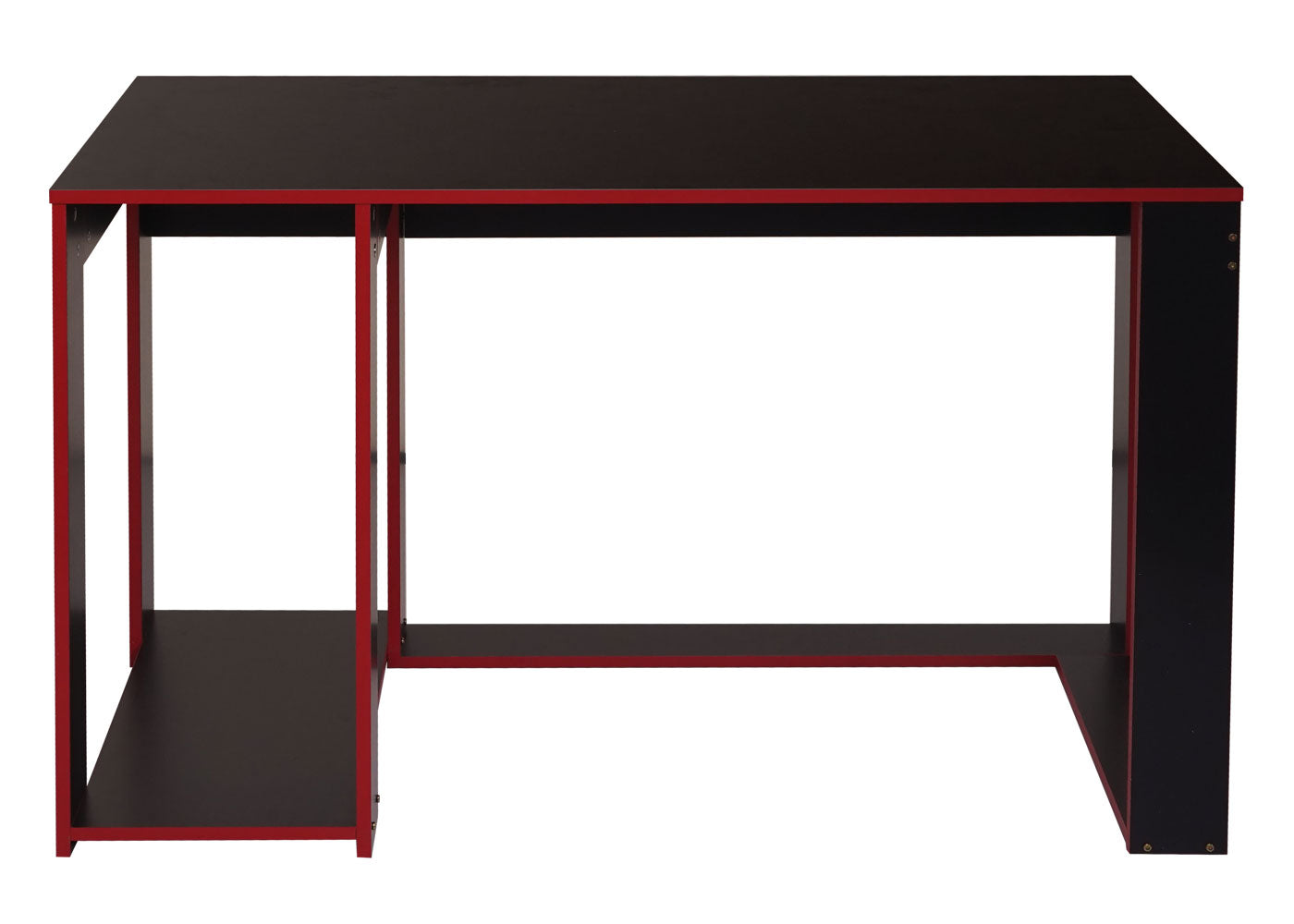 Bureau MCW-J26, computerbureau, bureau, 120x60x76cm ~ zwart-rood