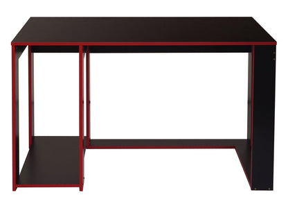 Bureau MCW-J26, computerbureau, bureau, 120x60x76cm ~ zwart-rood