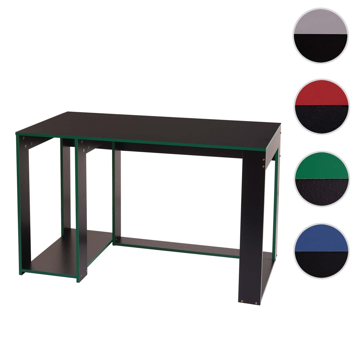 Bureau MCW-J26, computerbureau, bureau, 120x60x76cm ~ zwart-groen
