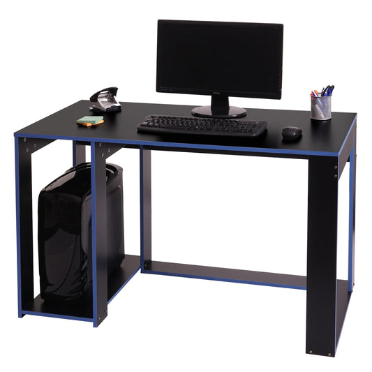 Bureau MCW-J26, computerbureau, bureau, 120x60x76cm ~ zwart-blauw