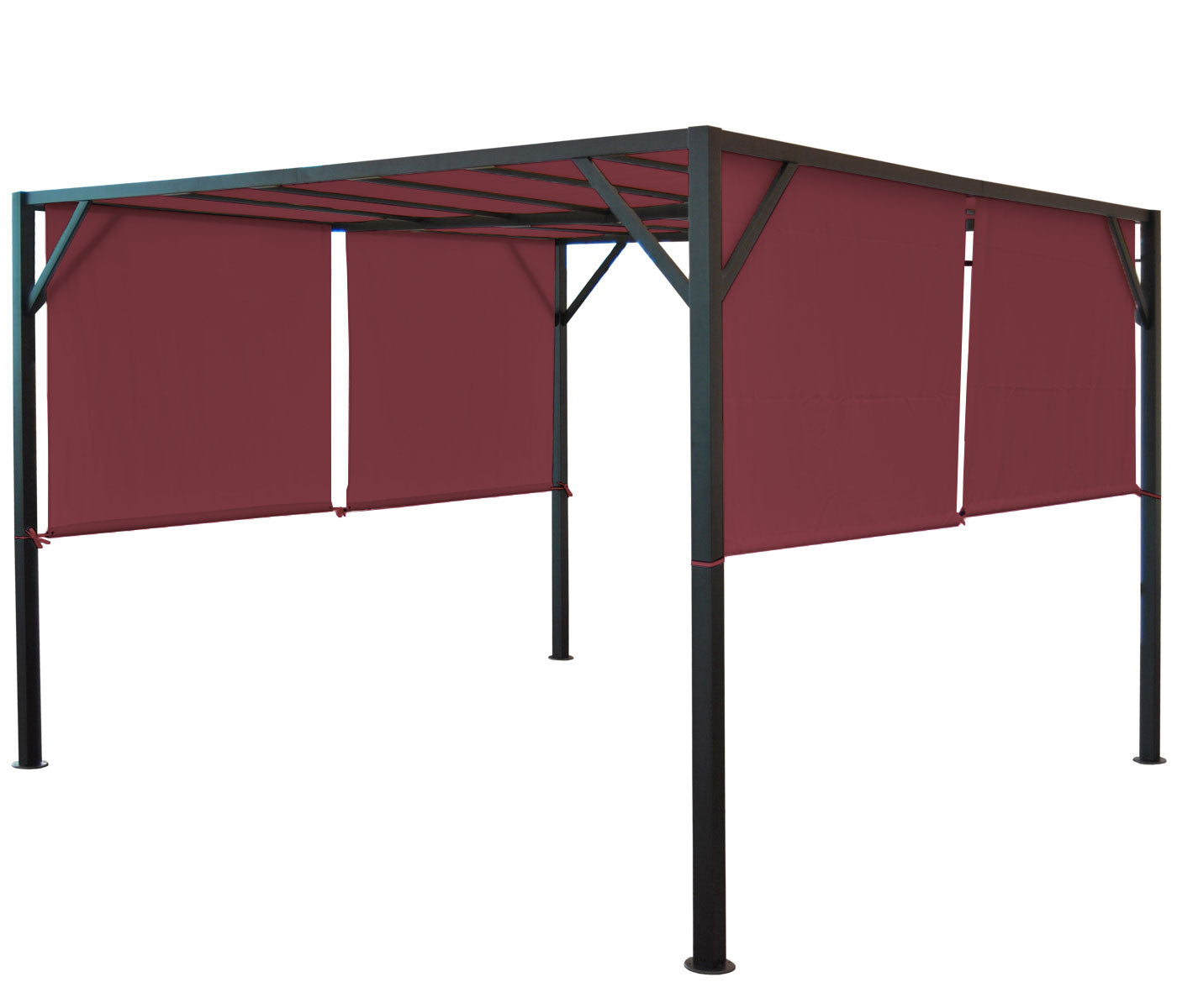 Vervangende afdekking voor pergoladak paviljoen Baia 3x3m ~ bordeaux-rood