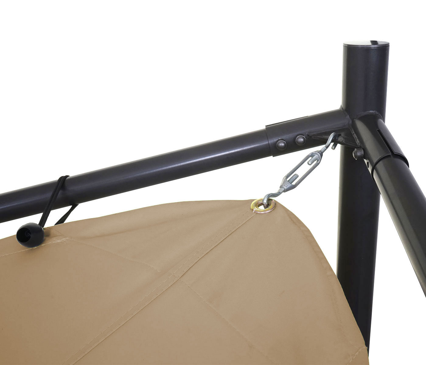 Pergola MCW-A41, tuinpaviljoen luifel, stevig 6cm stalen frame ~ 4x4m taupe