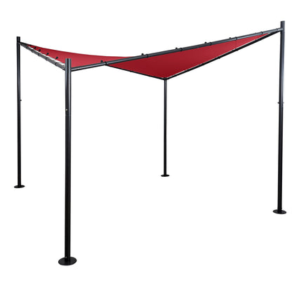 Pergola MCW-A41, tuinpaviljoen luifel, stevig 6cm stalen frame ~ 4x4m bordeaux