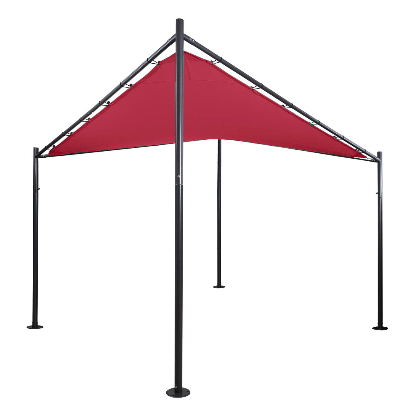 Pergola MCW-A41, tuinpaviljoen luifel, stevig 6cm stalen frame ~ 4x4m bordeaux