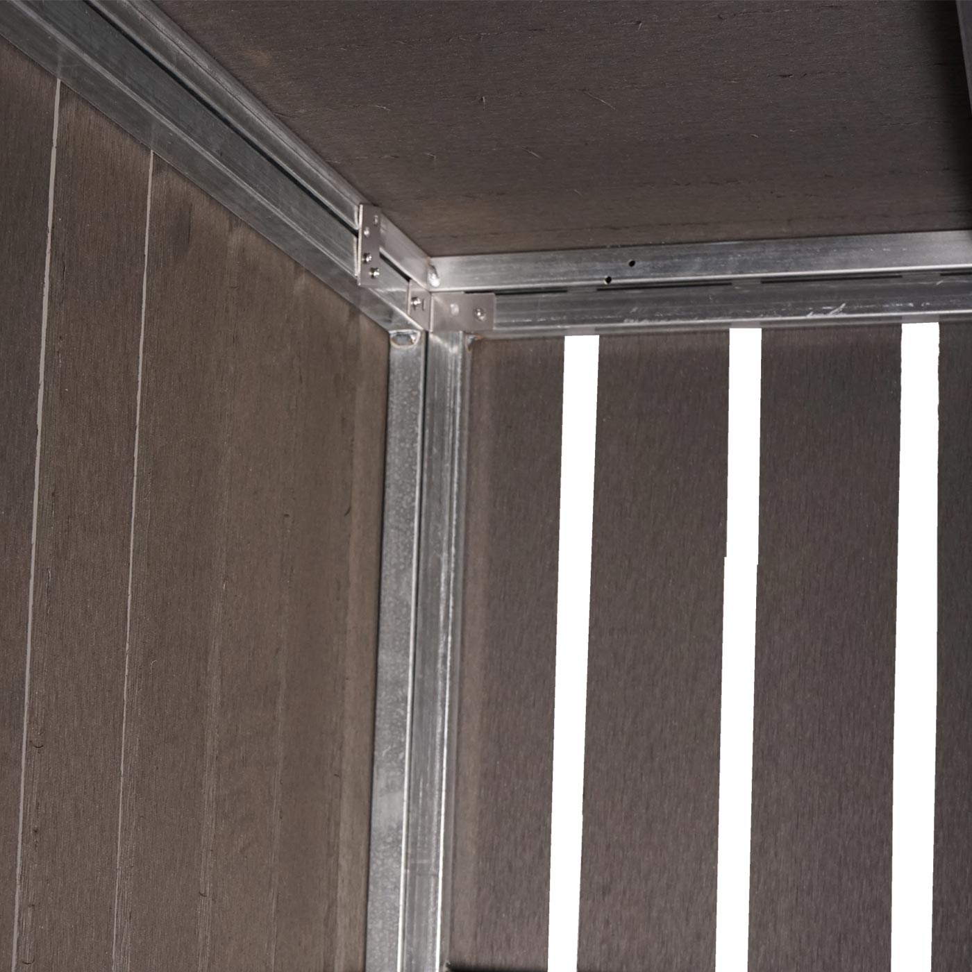 1 WPC afvalemmer deksel uitbreiding MCW-J28, afvalemmer box, metaal hout look ~ antraciet