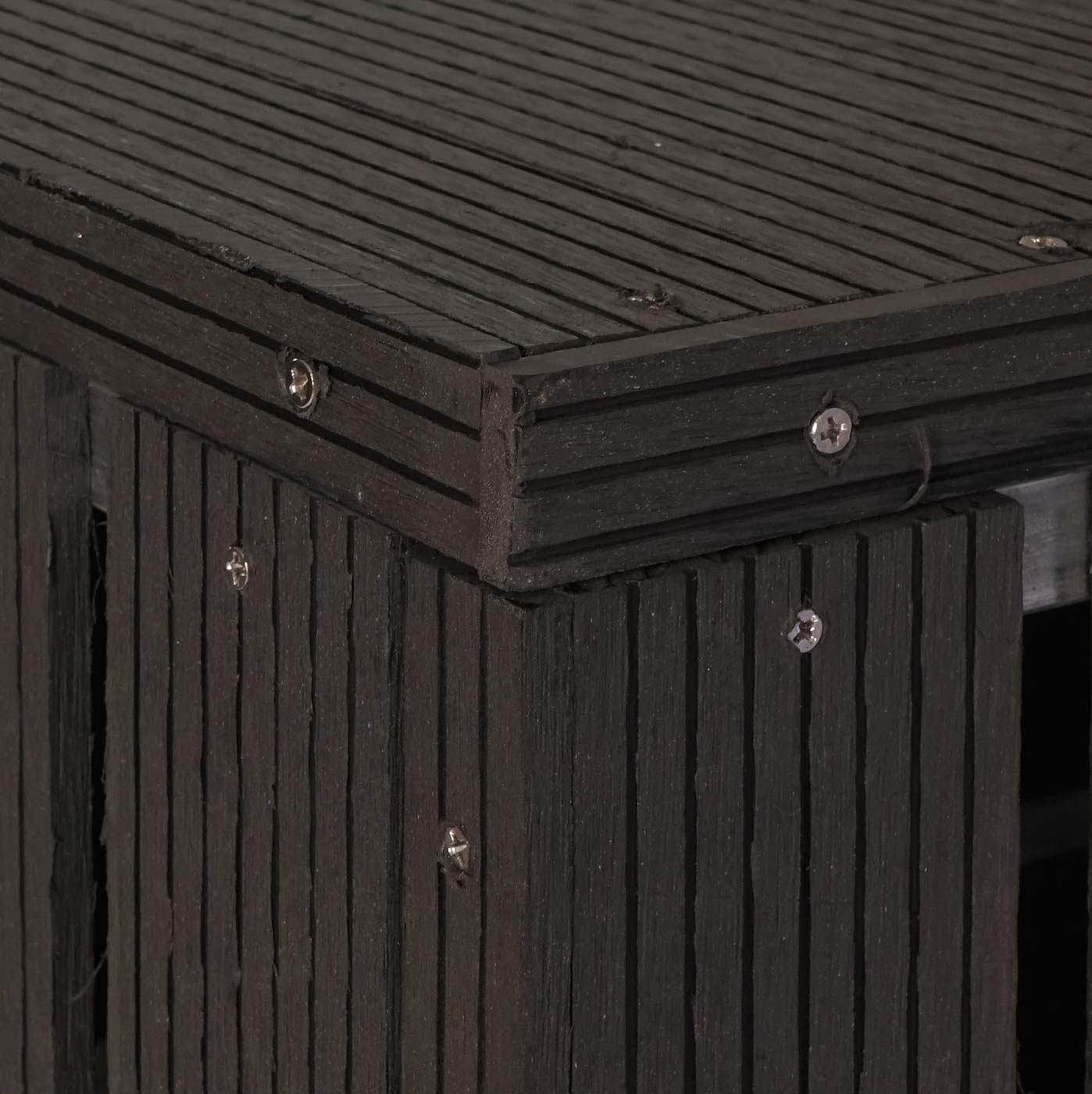 1 WPC afvalemmer deksel uitbreiding MCW-J28, afvalemmer box, metaal hout look ~ antraciet