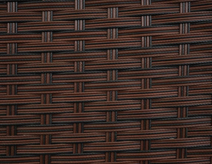 Poly-rattan tuinbank Halden, zitting ~ bruin-gemarmerd, kussens zwart