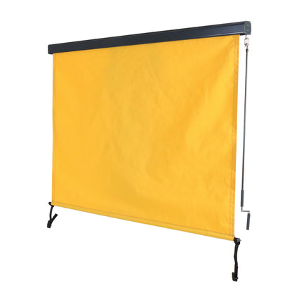 Verticaal zonnescherm MCW-F42, verticaal zonnescherm privacy scherm buiten rolgordijn, UV-bescherming 50 stof ~ 250x180cm, geel