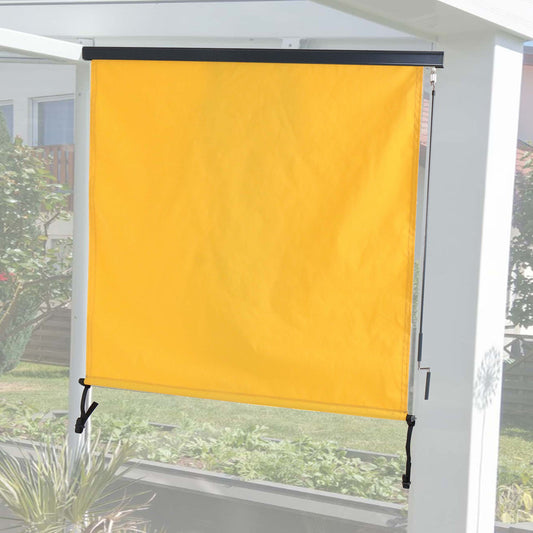 Verticaal zonnescherm MCW-F42, verticaal zonnescherm privacy scherm buiten rolgordijn, UV-bescherming 50 stof ~ 250x180cm, geel