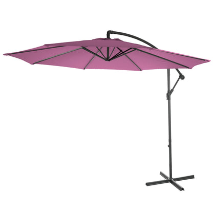 Acerra zweefparasol, parasol, Ø 3m kantelbaar, polyester/staal 11kg ~ lavendel-rood zonder voet