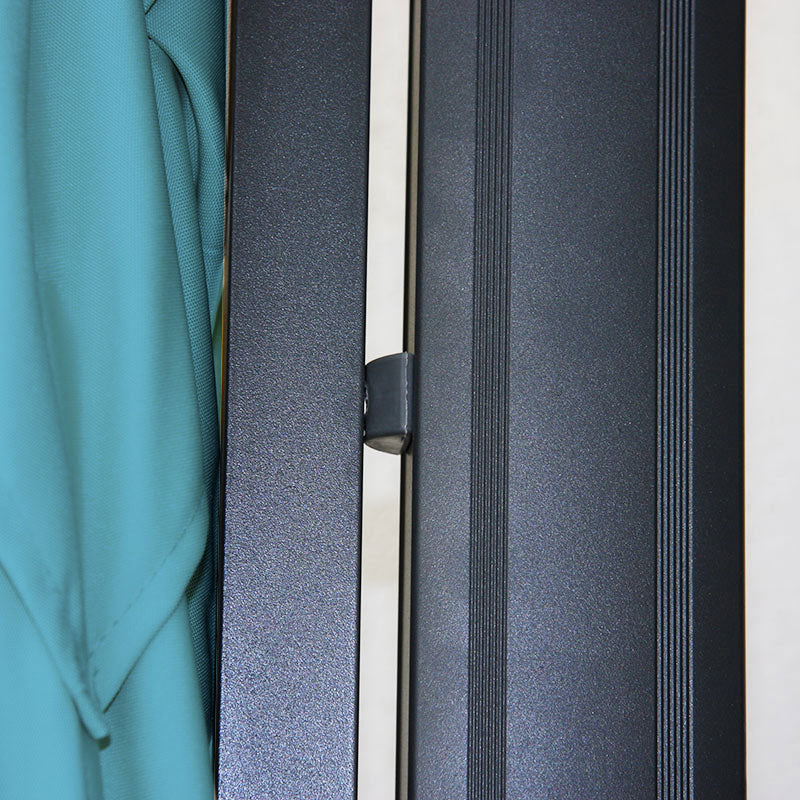 Zweefparasol MCW-A96, parasol, 3x4m (Ø5m) polyester/aluminium 26kg ~ turquoise met standaard, draaibaar