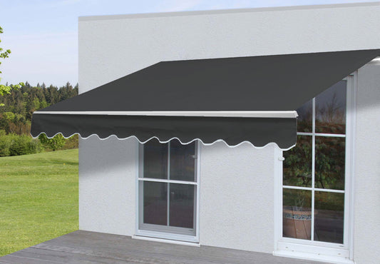 Aluminium zonnescherm MCW-E49, klaparm zonnescherm zonwering 2,5x2m ~ Polyester antraciet