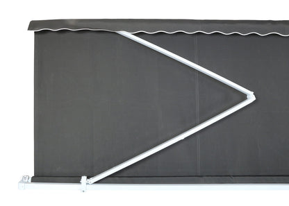 Aluminium zonnescherm MCW-E49, klaparm zonnescherm zonwering 2,5x2m ~ Polyester antraciet