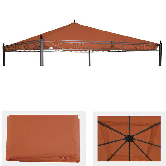 Vervangende afdekking voor pergoladak paviljoen Cadiz 4x4m ~ terracotta-bruin