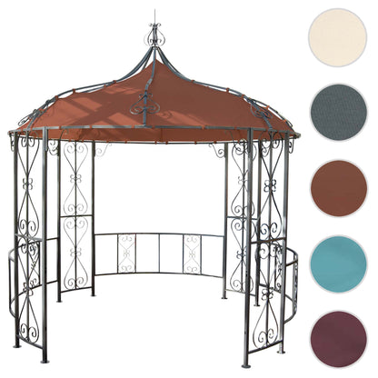 Pergola Almeria, rond tuinpaviljoen, stevig stalen frame Ø 3m ~ terracotta-bruin
