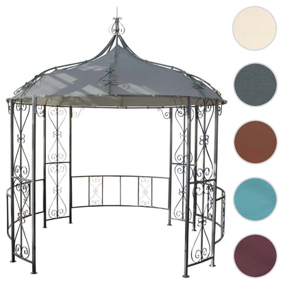 Pergola Almeria, rond tuinpaviljoen, stevig stalen frame Ø 3m ~ lichtgrijs