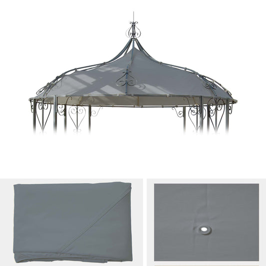 Vervangende afdekking voor pergola dak paviljoen Almeria Ø 3m ~ lichtgrijs