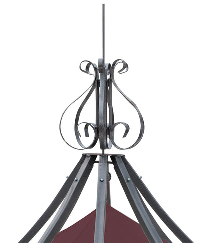 Pergola Almeria, rond tuinpaviljoen, stevig stalen frame Ø 3m ~ roodbruin