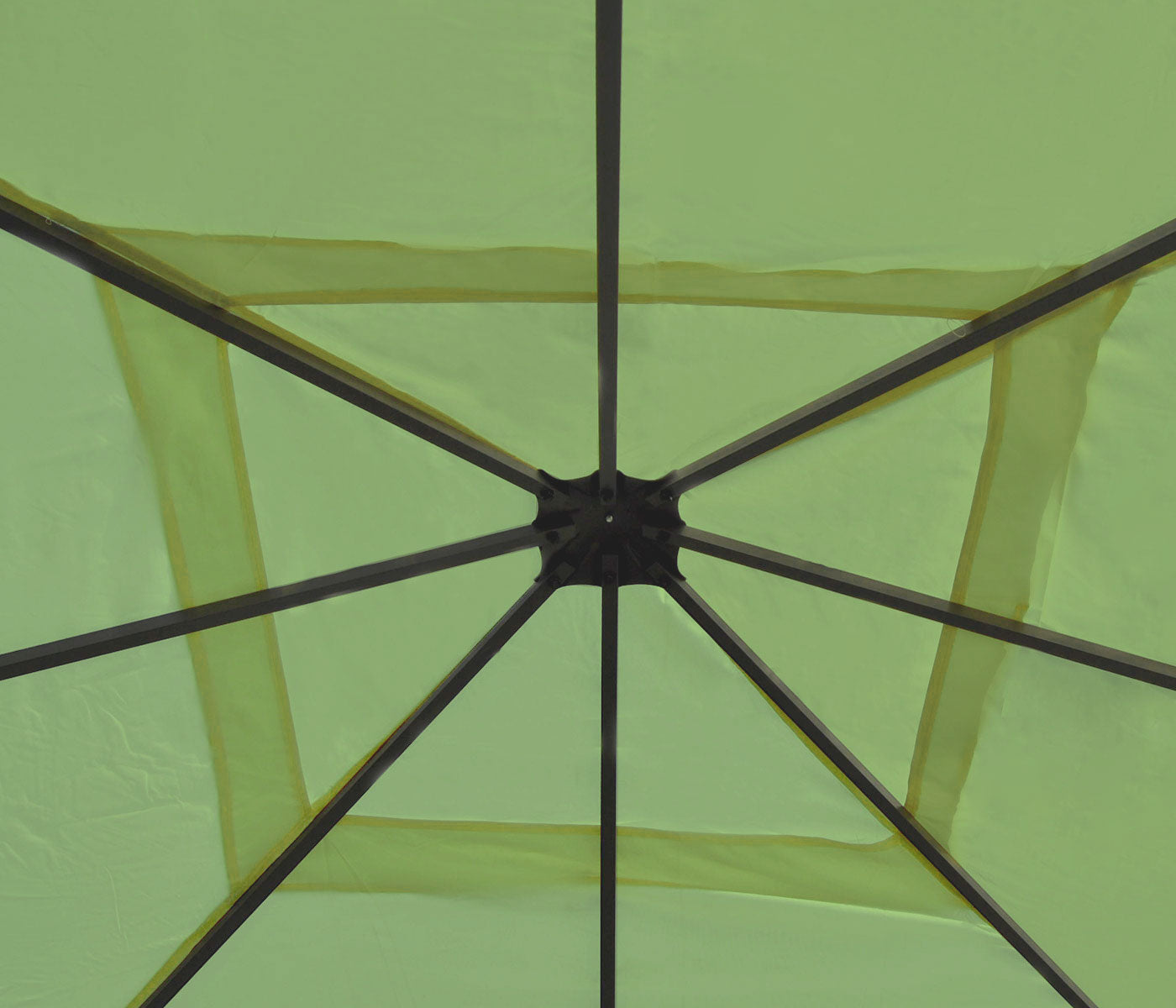 Pergola Cadiz, tuinpaviljoen, stevig 7cm frame met zijwand ~ groen 4x4m