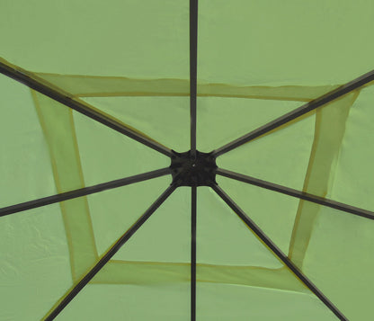 Pergola Cadiz, tuinpaviljoen, stevig 7cm frame met zijwand ~ groen 4x4m