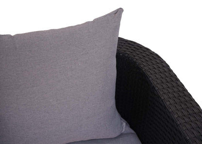 3in1 set MCW-J37, tuin/loungeset zonne-eiland, gesponnen poly-rattan MVG ~ antraciet, kussens lichtgrijs