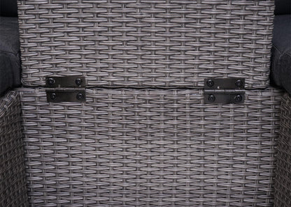 3in1 set MCW-J37, tuin/loungeset zonne-eiland, gesponnen poly-rattan MVG ~ grijs, antraciet kussens