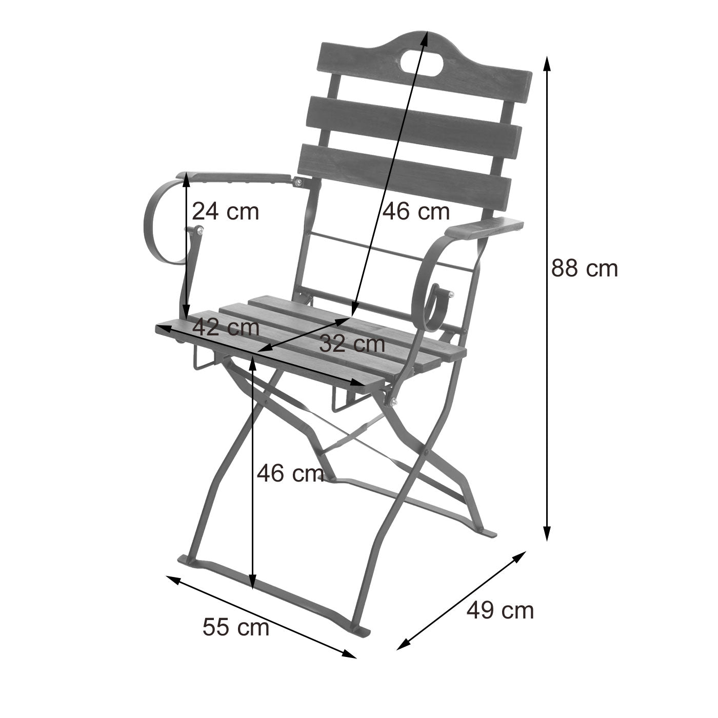 Set van 2 biertuinstoelen MCW-J40, klapstoel tuinstoel, horeca kwaliteit acacia MVG-gecertificeerd ~ natuurlijke kleur