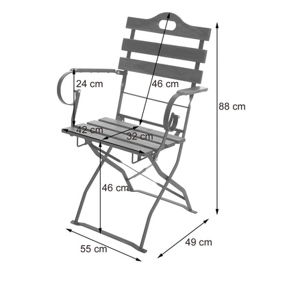Set van 2 biertuinstoelen MCW-J40, klapstoel tuinstoel, horeca kwaliteit acacia MVG-gecertificeerd ~ natuurlijke kleur