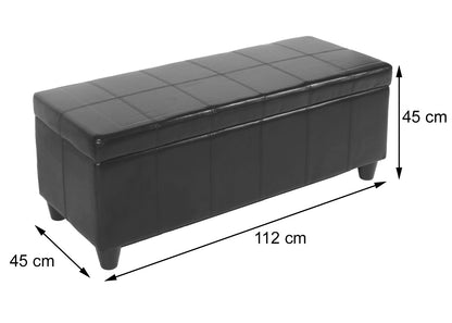 Bankzitting MET opbergruimte Kriens leder + kunstleder 112x45x45cm MVG-gecertificeerd ~ bruin