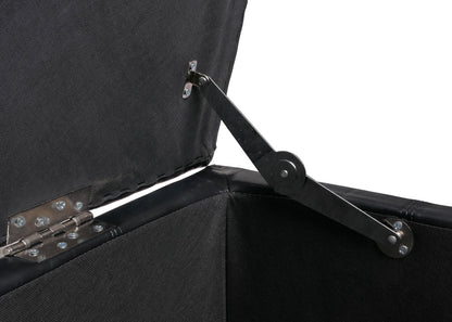 Bankzitting MET opbergvak Kriens leder + kunstleder 112x45x45cm MVG-gecertificeerd ~ zwart