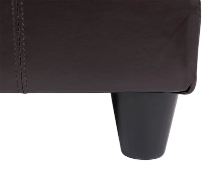 Opbergkist bank Kriens, leer + kunstleer, 112x45x45cm MVG-gecertificeerd ~ bruin