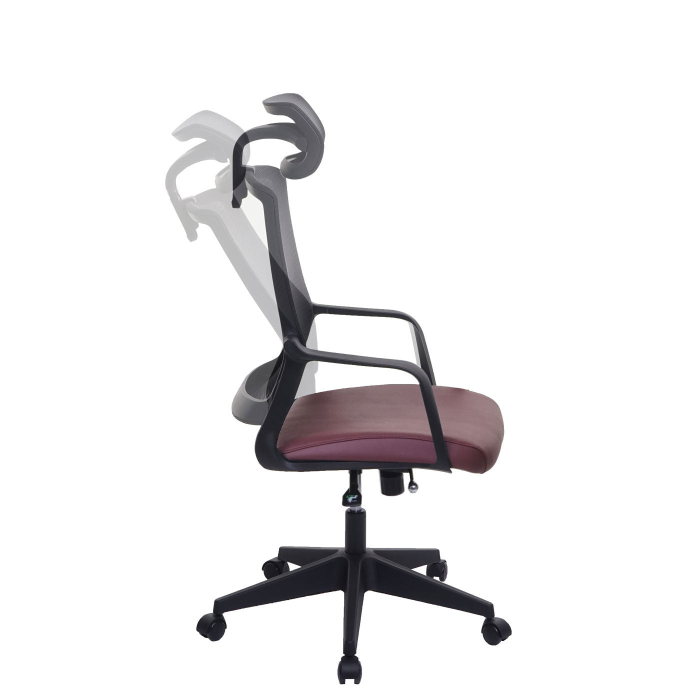 Bureaustoel MCW-J52, bureaustoel, ergonomische hoofdsteun, kunstleer ~ bordeaux-rood