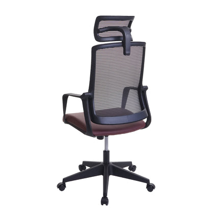 Bureaustoel MCW-J52, bureaustoel, ergonomische hoofdsteun, kunstleer ~ bordeaux-rood