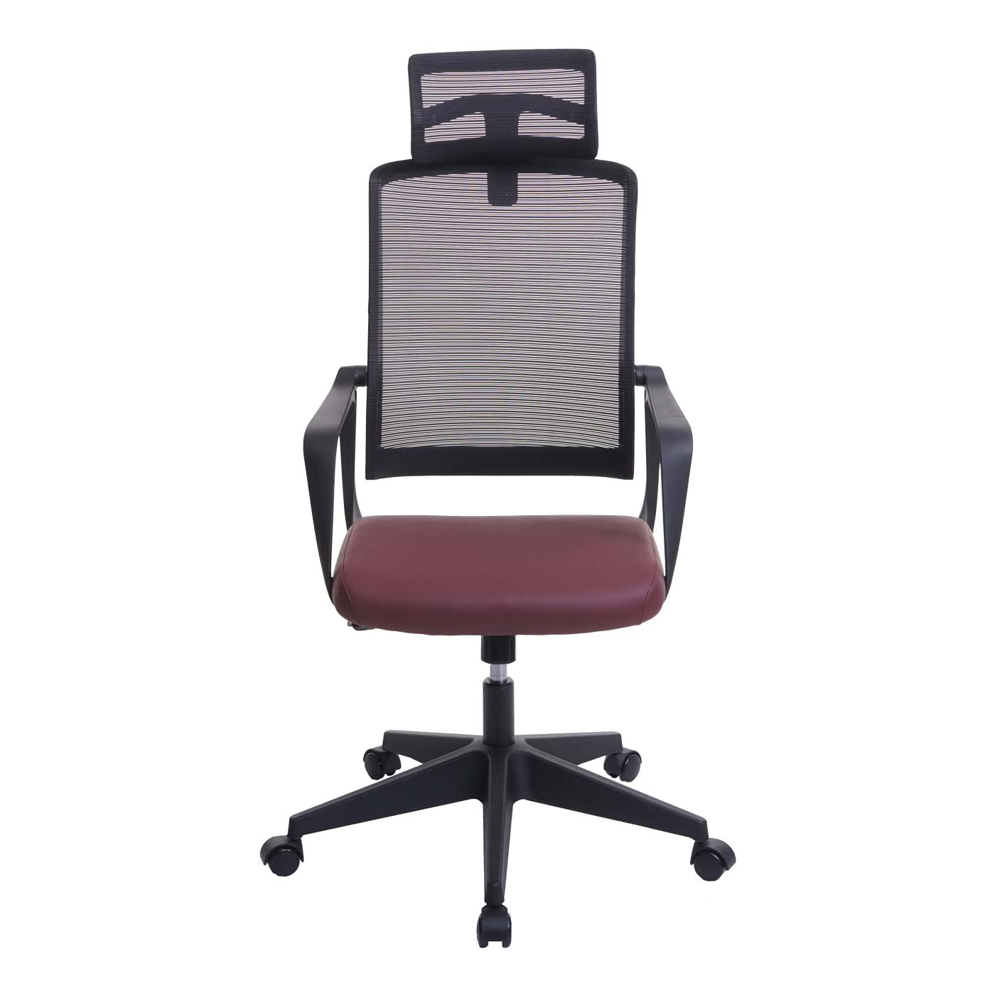 Bureaustoel MCW-J52, bureaustoel, ergonomische hoofdsteun, kunstleer ~ bordeaux-rood
