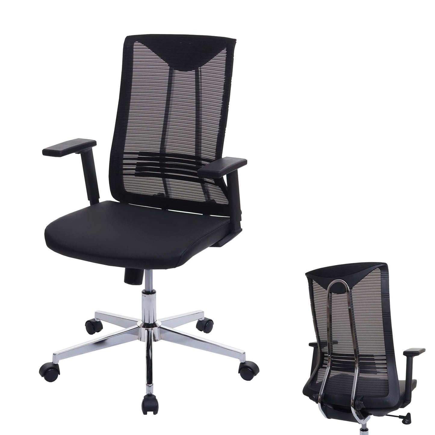 Bureaustoel MCW-J53, bureaustoel bureaustoel, ergonomisch kunstleer ~ zwart