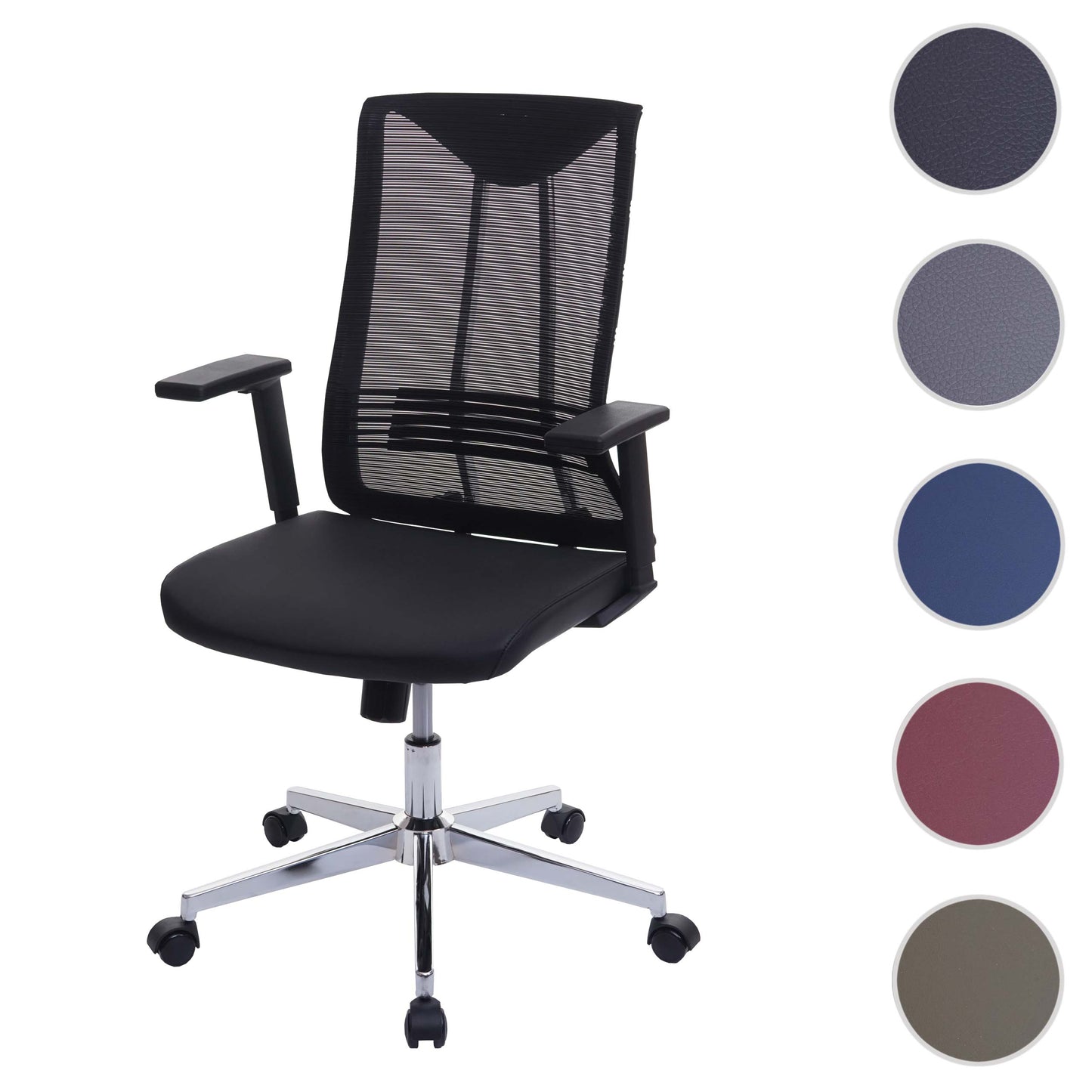 Bureaustoel MCW-J53, bureaustoel bureaustoel, ergonomisch kunstleer ~ zwart