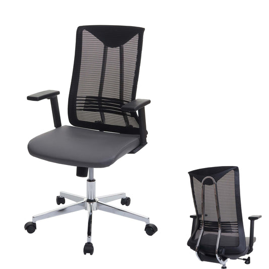 Bureaustoel MCW-J53, bureaustoel ergonomisch kunstleder ~ grijs