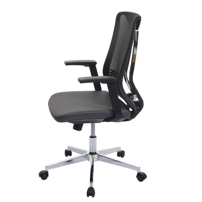 Bureaustoel MCW-J53, bureaustoel ergonomisch kunstleder ~ grijs