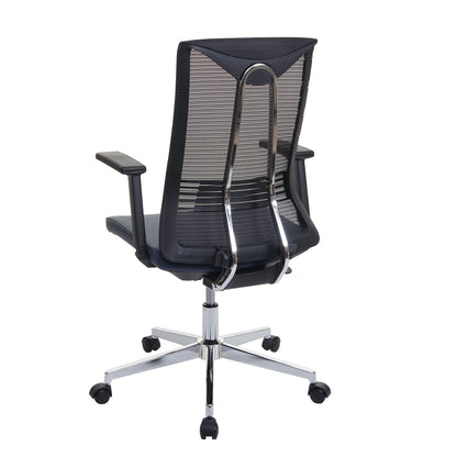 Bureaustoel MCW-J53, bureaustoel ergonomisch kunstleder ~ blauw-grijs