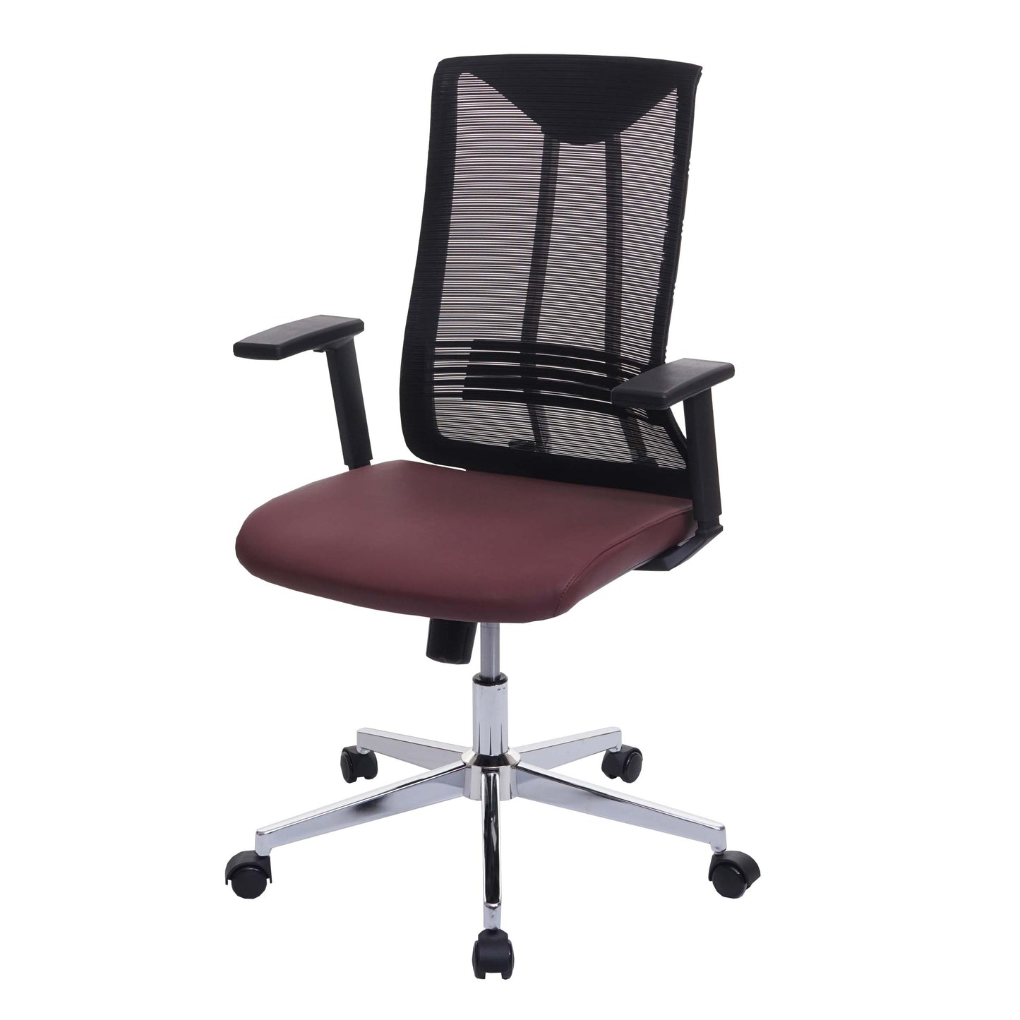 Bureaustoel MCW-J53, bureaustoel ergonomisch kunstleder ~ bordeaux-rood