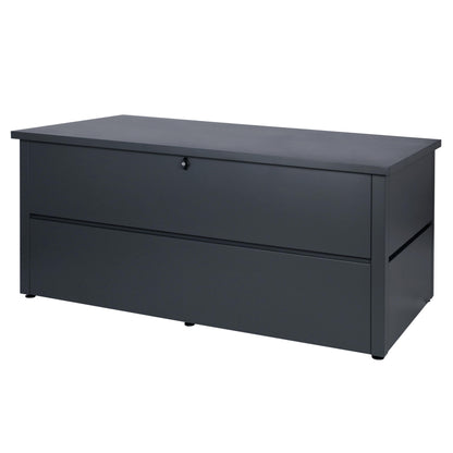 Tuinkist MCW-J56, opbergkist gewatteerd, waterdicht metaal roestvrij staal 69x165x85cm 692l ~ antraciet