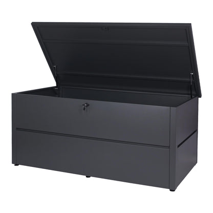 Tuinkist MCW-J56, opbergkist gewatteerd, waterdicht metaal roestvrij staal 69x165x85cm 692l ~ antraciet