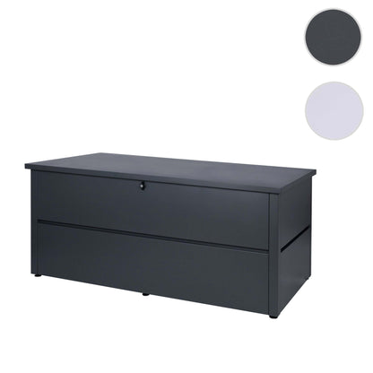 Tuinkist MCW-J56, opbergkist gewatteerd, waterdicht metaal roestvrij staal 69x165x85cm 692l ~ antraciet